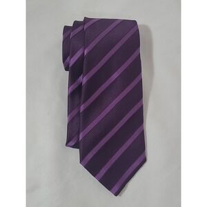 GIANFRANCO FERRE Men's 100% Silk Necktie ITALY Luxury STRIPED‎ Purple EUC